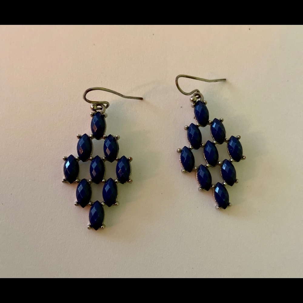 Earrings-Blue lapis earrings - 1.5”
